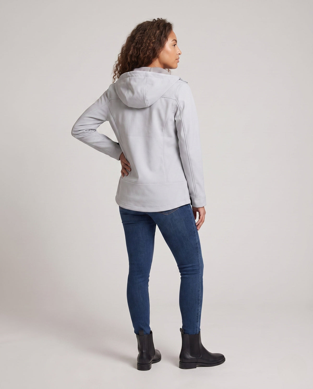 Women Water-Repellent Outdoor Jacket with Adjustable Hood All Fashion - back view