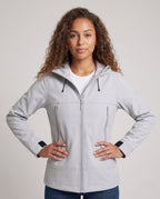 Women Water-Repellent Outdoor Jacket with Adjustable Hood All Fashion - upper body view