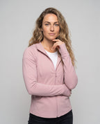 Women's sporty hoodie with zip and figure-flattering cut All Fashion - upper body view
