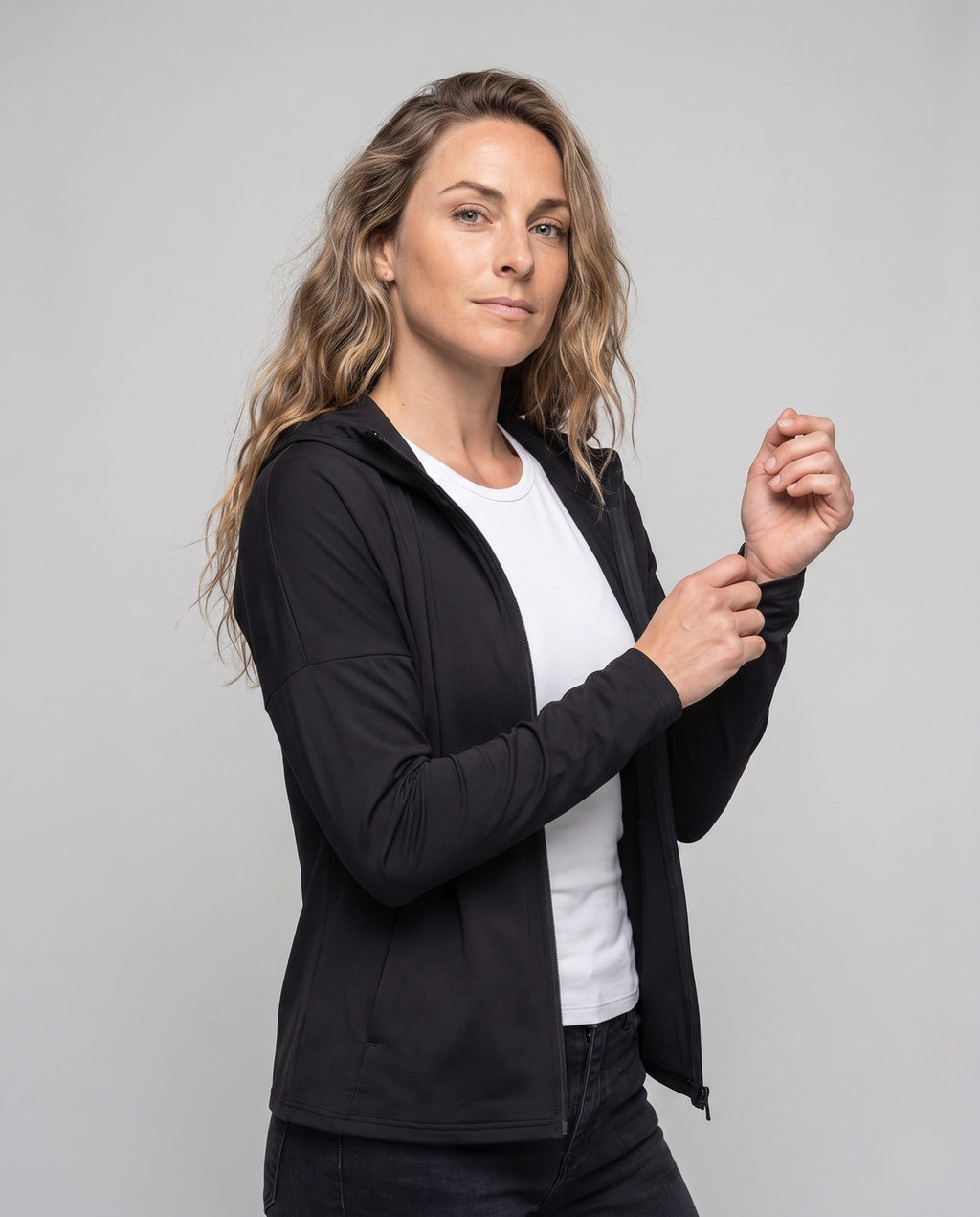 Women's UV Protection Hooded Sweater All Fashion - upper body view