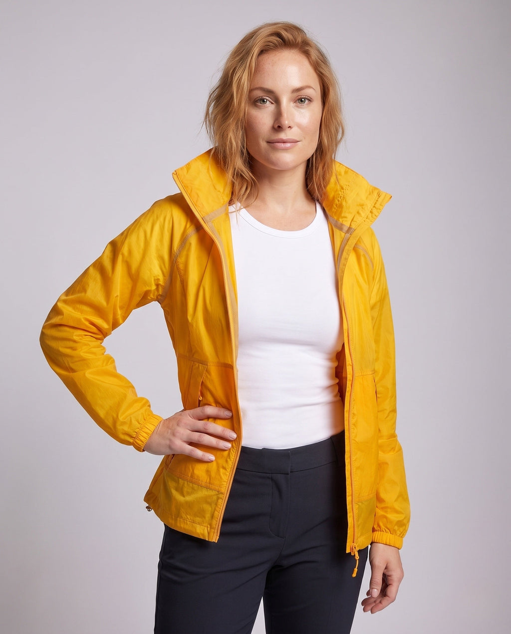 Women's breathable rain jacket with multifunctional hood All Fashion - upper body view