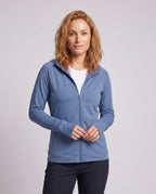Women's breathable sports jacket with hood and full-length zipper All Fashion - upper body view