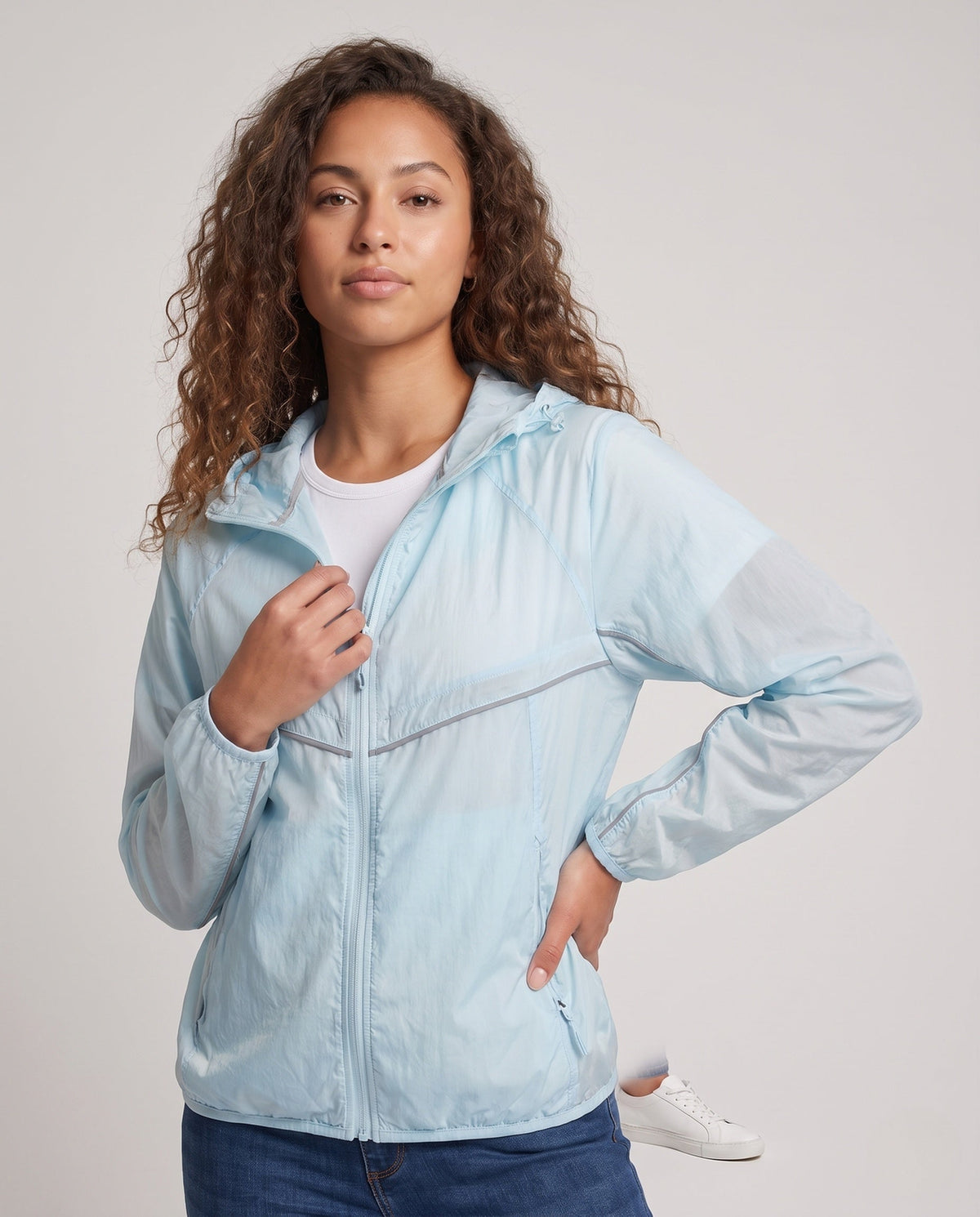 Women's breathable UV protection jacket with adjustable hood All Fashion - upper body view