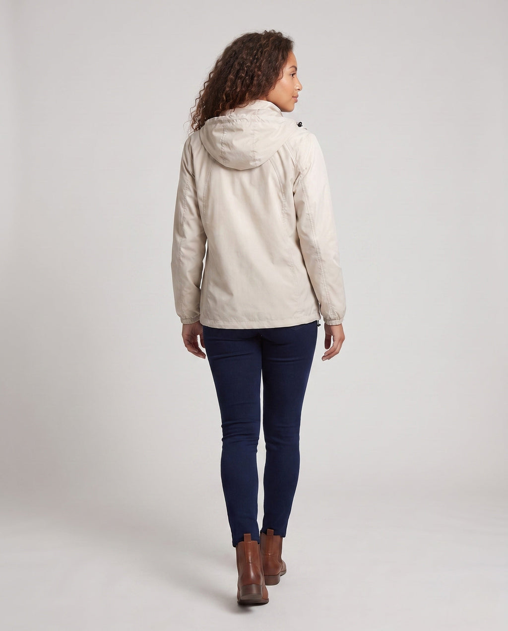 Women's breathable windbreaker jacket with adjustable hood All Fashion - back view