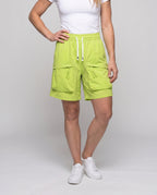 Women comfortable cargo shorts with practical pockets - lower body view