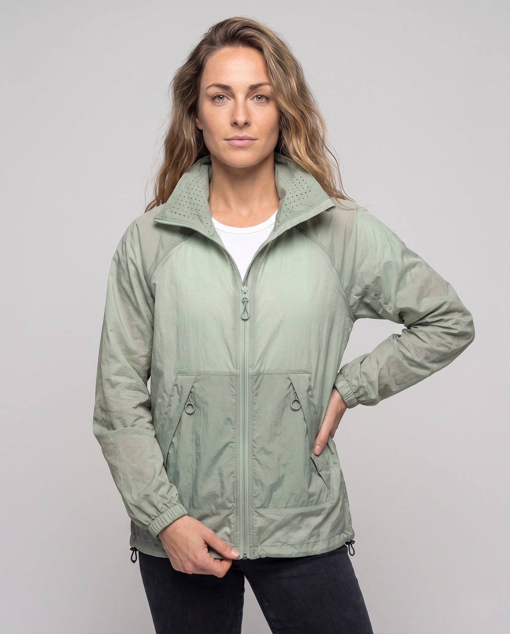 Women's functional rain jacket with breathable membrane All Fashion - upper body view