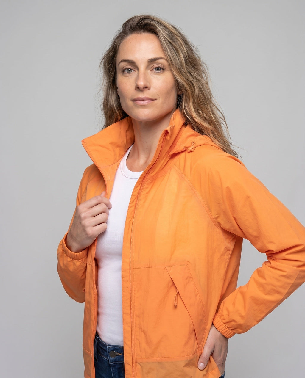 Ladies functional UV protection jacket with breathable design and adjustable hood All Fashion - upper body view