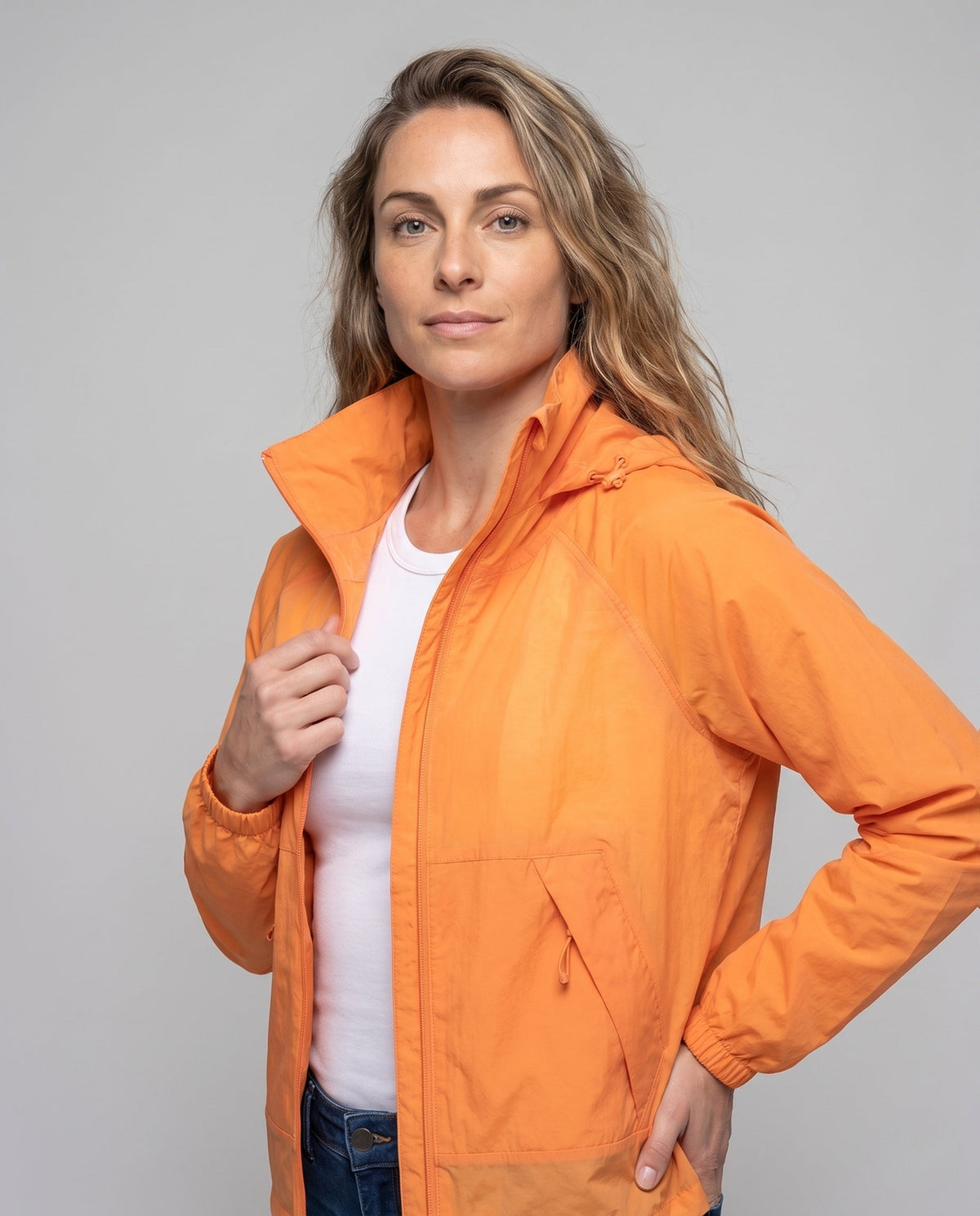 Ladies functional UV protection jacket with breathable design and adjustable hood All Fashion - upper body view