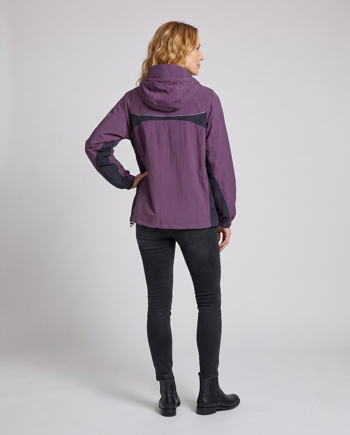 Women’s lightweight functional jacket with adjustable hood design All Fashion - back view