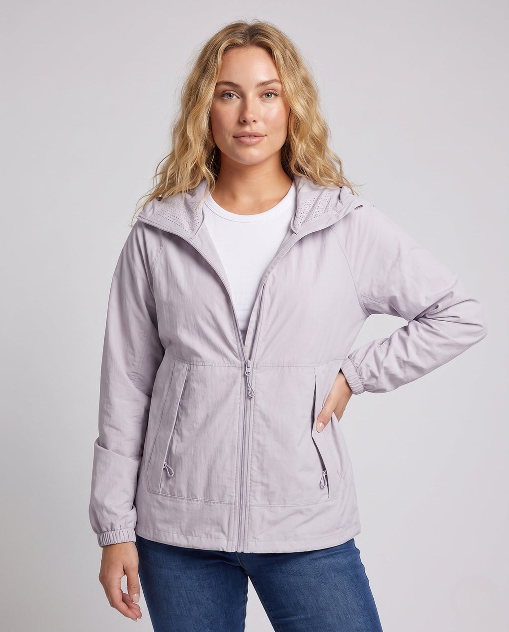 Women's lightweight outdoor jacket with practical ventilation windows All Fashion - upper body view
