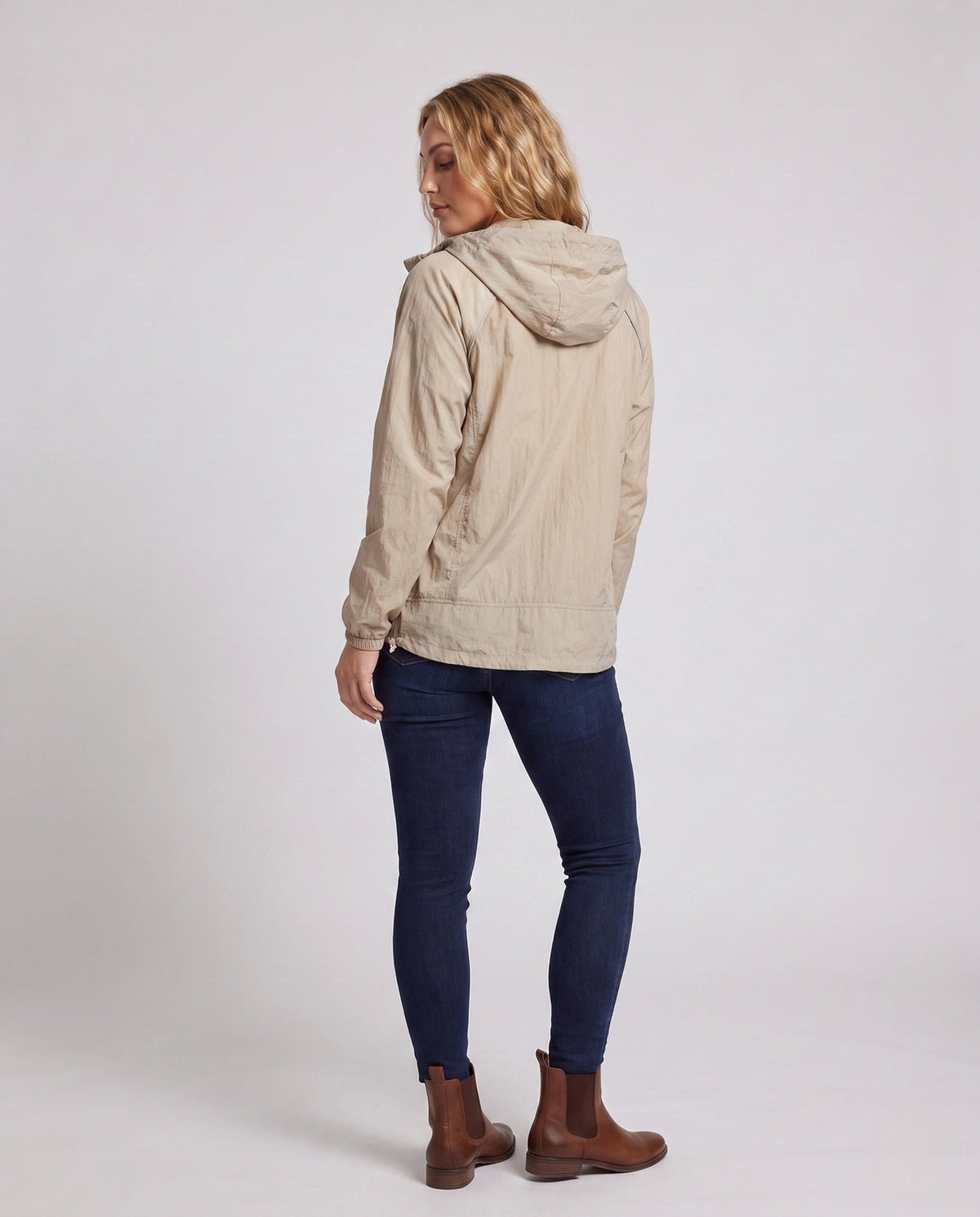 Women Lightweight Outdoor Jacket with Adjustable Hood Design and Breathable Inserts All Fashion - back view