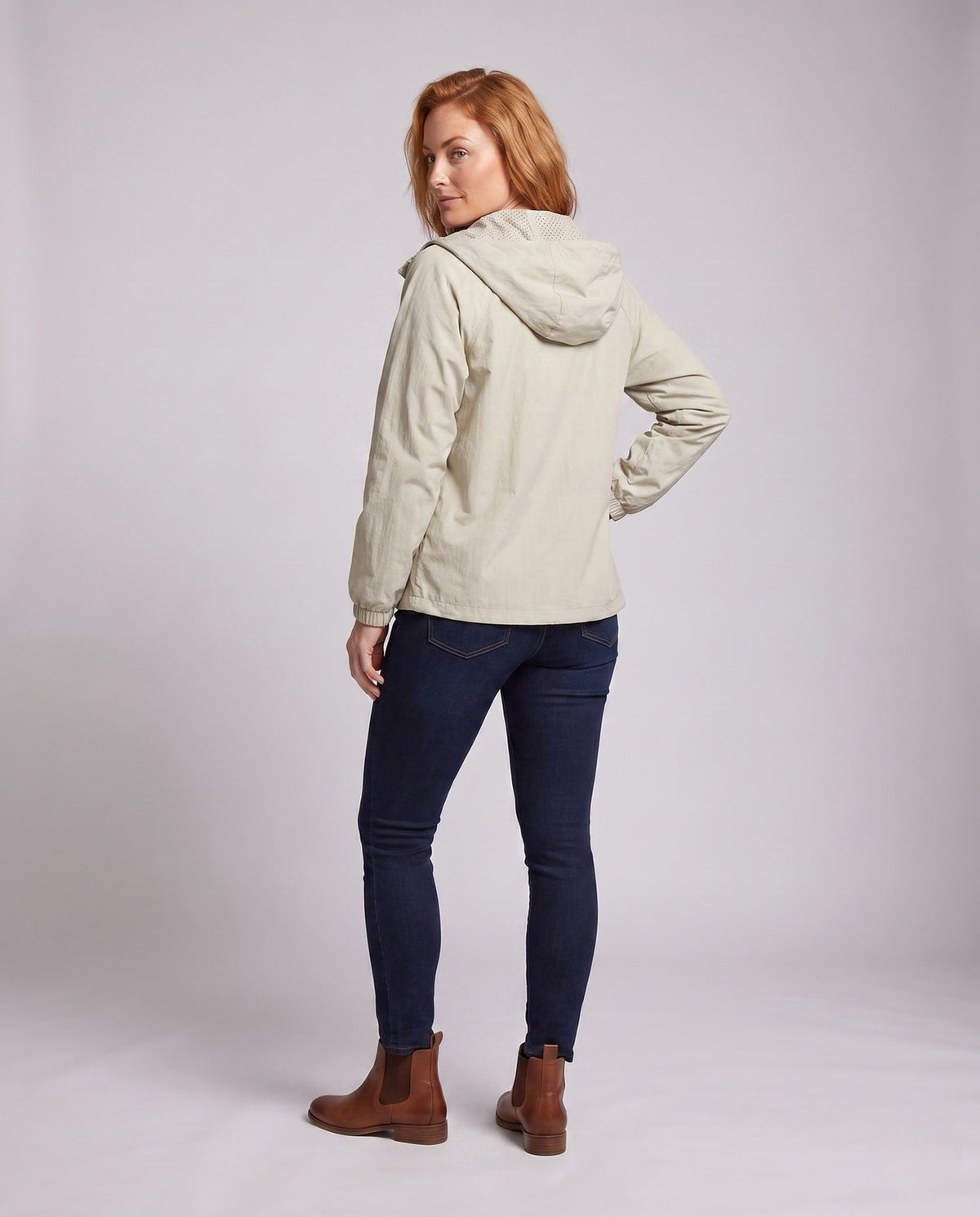 Women's lightweight and breathable transitional jacket with hood All Fashion - back view