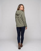 Women's lightweight and functional rain jacket with adjustable hood All Fashion - back view