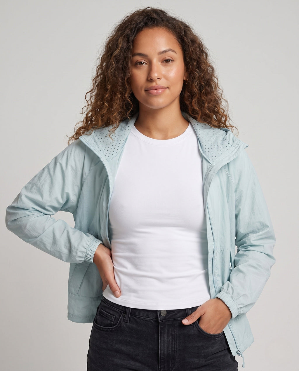 Ladies lightweight windproof summer jacket All Fashion - upper body view