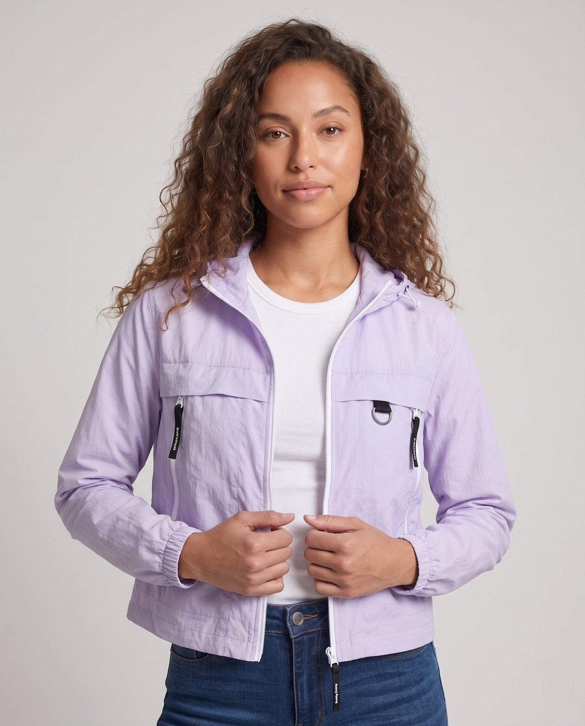 Women's lightweight technical windbreaker with UV protection All Fashion - upper body view