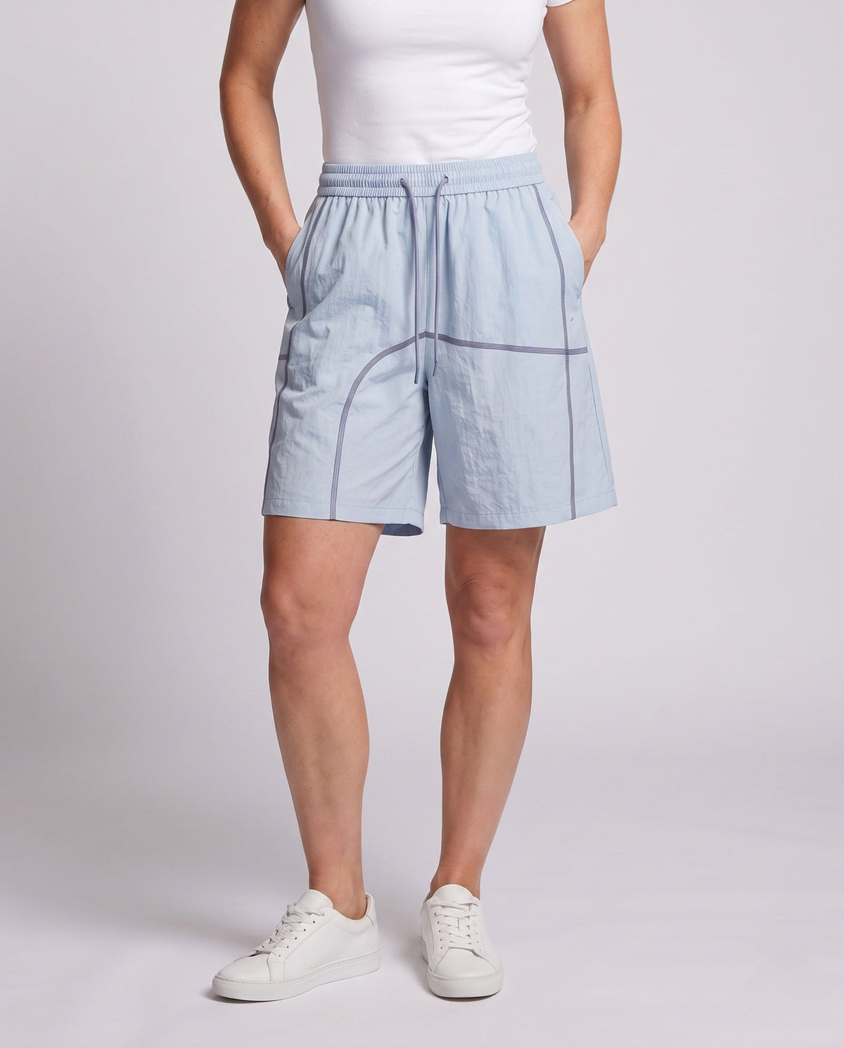 Women's Athletic Shorts with Breathable Inserts - lower body view