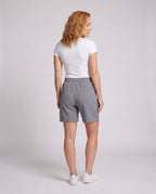 Ladies' sporty shorts with practical pockets - back view