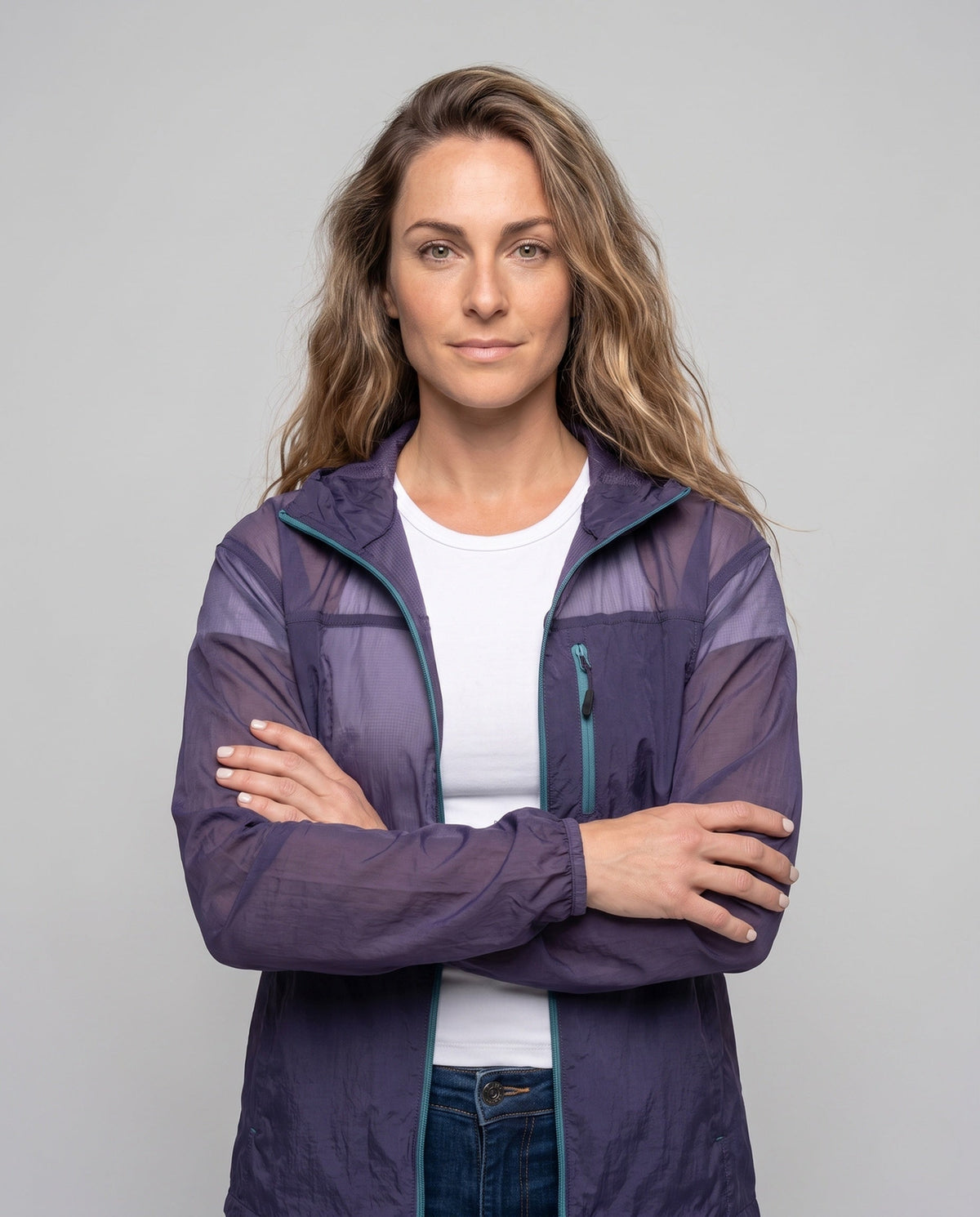 Women's ultralight functional jacket with practical hood All Fashion - upper body view