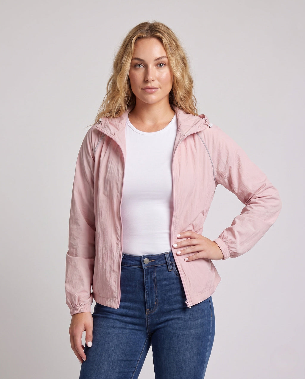 Women's UV protection jacket with breathable material and adjustable hood All Fashion - upper body view