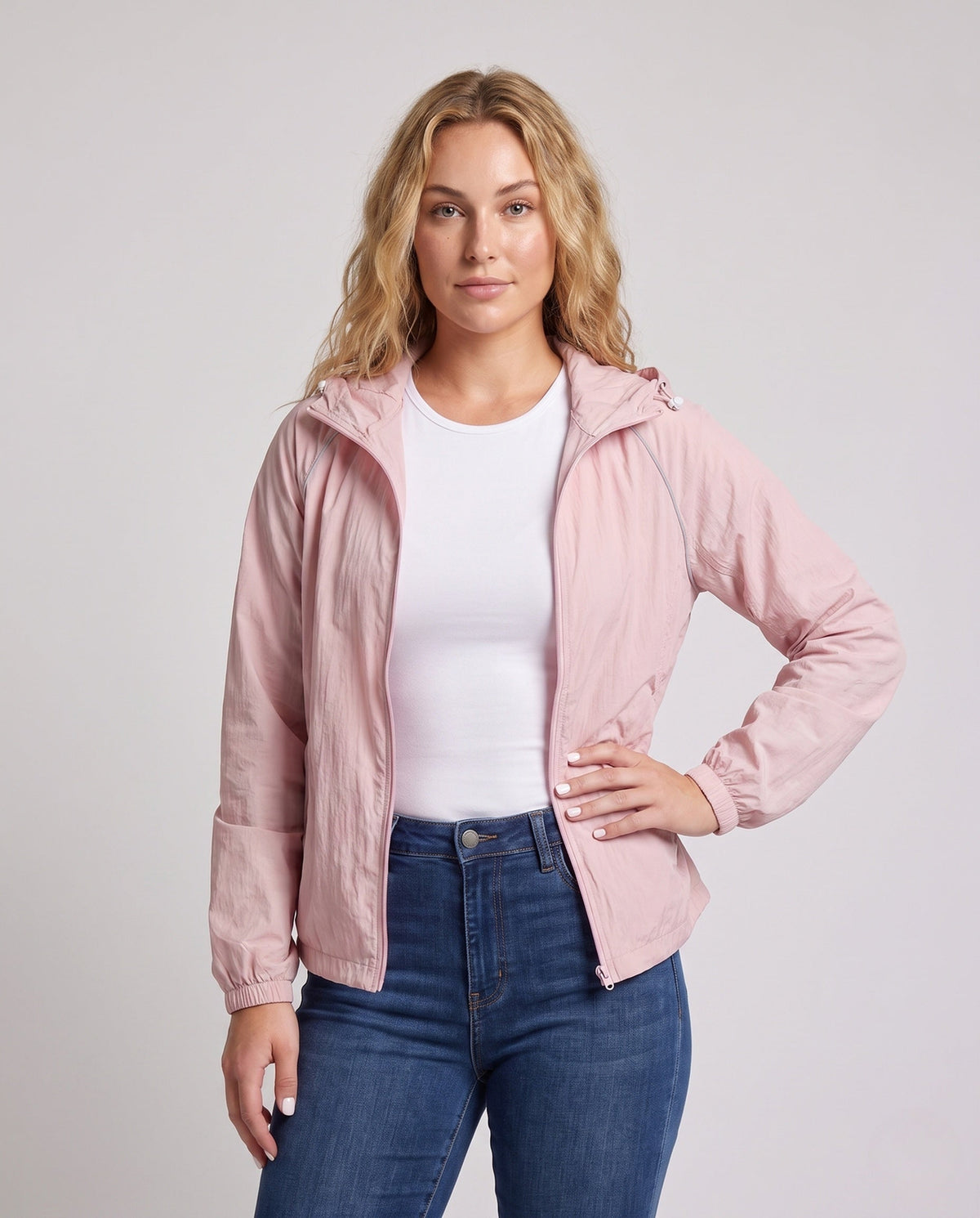Women's UV protection jacket with breathable material and adjustable hood All Fashion - upper body view