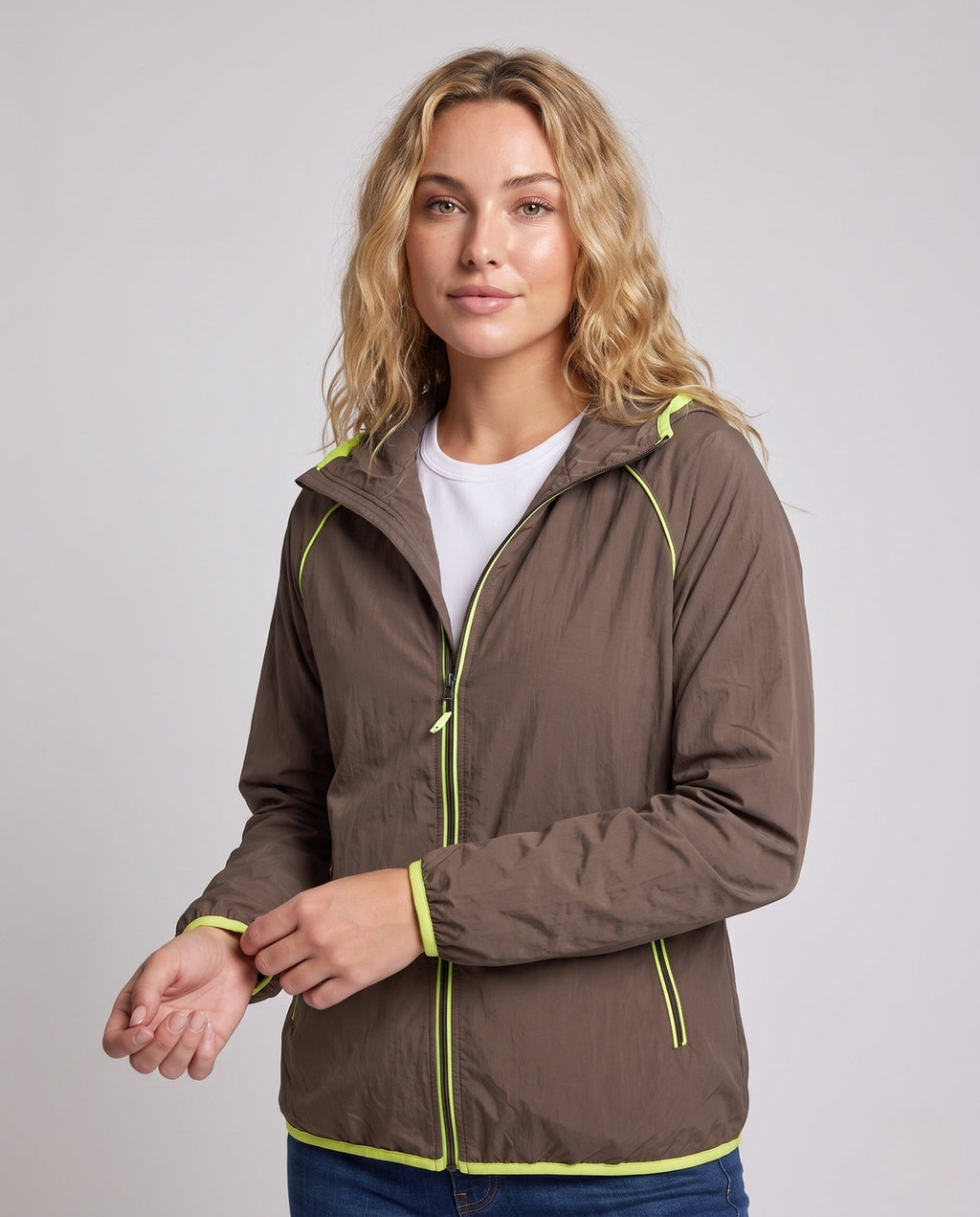 Ladies UV protection jacket with breathable properties and adjustable hood All Fashion - upper body view