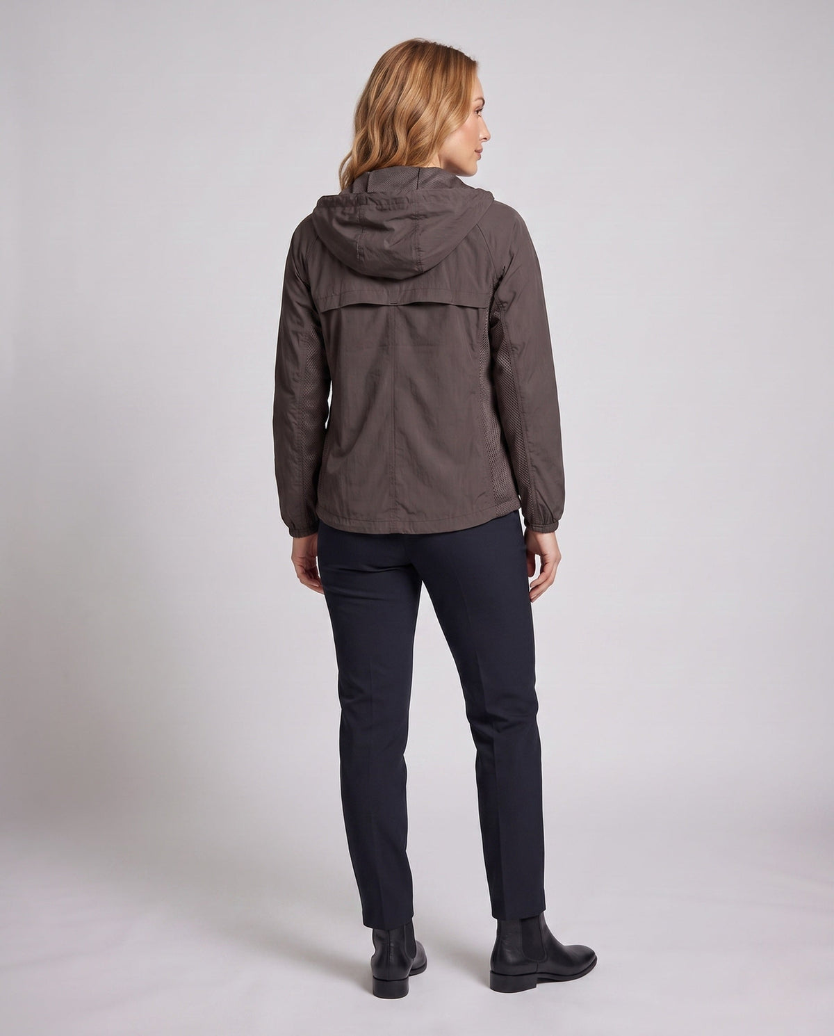Women UV protection jacket with water-repellent properties and adjustable hood collar All Fashion - back view