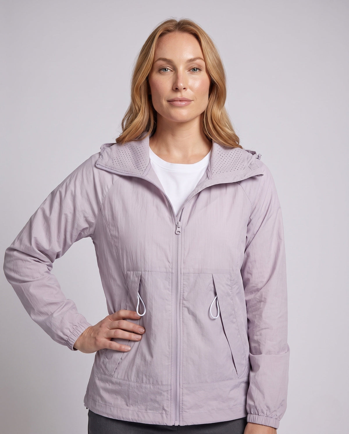 Women's waterproof hooded jacket with UV protection All Fashion - upper body view