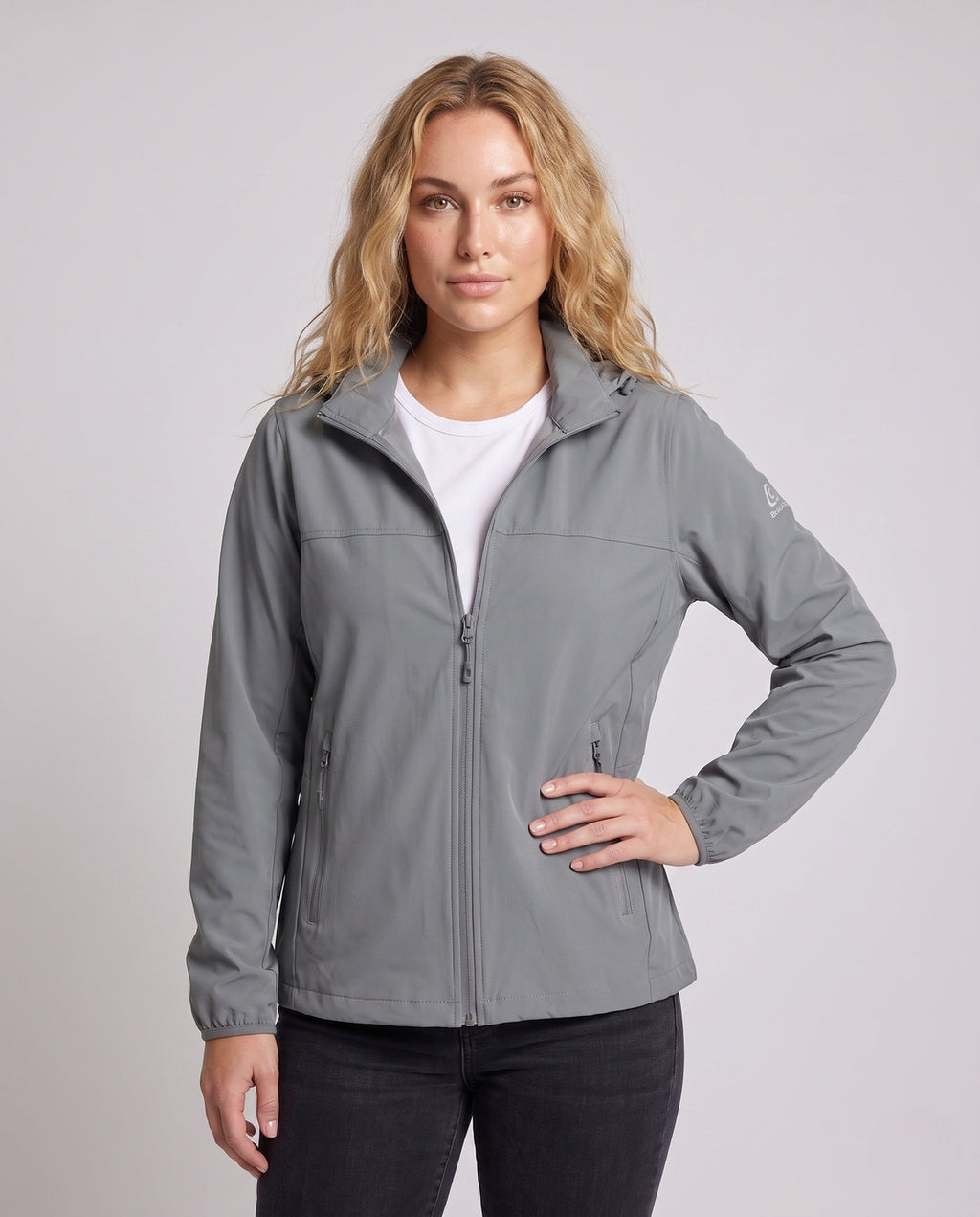 Women lightweight breathable UV protection hoodie jacket with zipper pockets All Fashion - upper body view