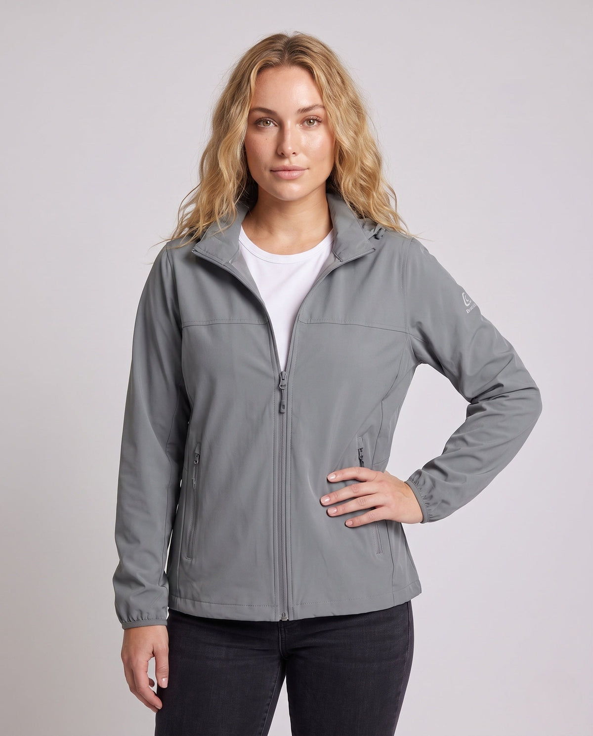 Women lightweight breathable UV protection hoodie jacket with zipper pockets All Fashion - upper body view