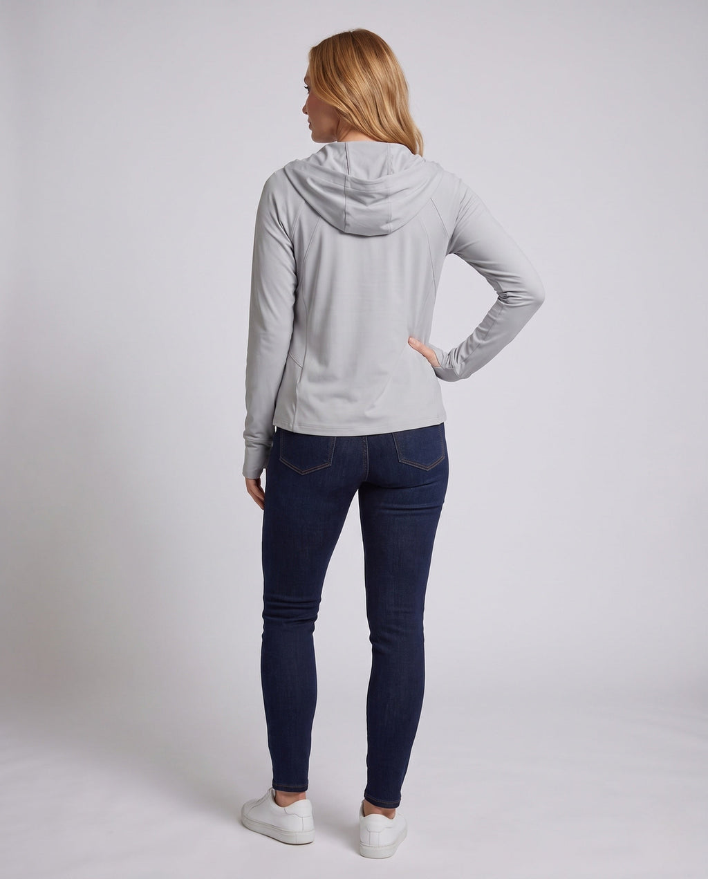 Women’s lightweight UV protection hooded jacket with zipper All Fashion - back view