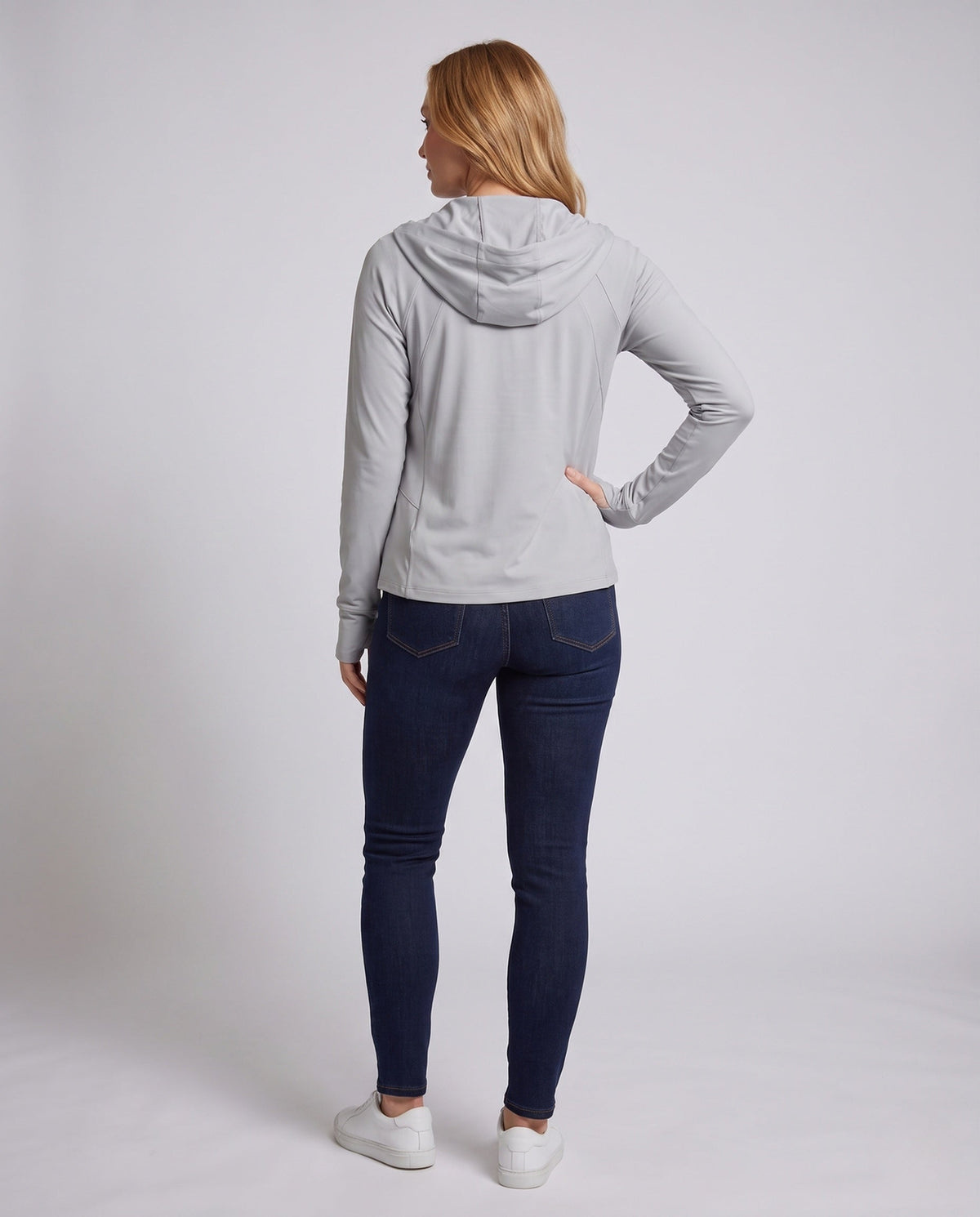 Women’s lightweight UV protection hooded jacket with zipper All Fashion - back view