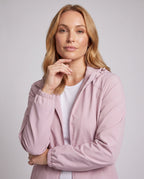 Women's lightweight wind and water-repellent hoodie jacket with mesh lining and ventilation zones All Fashion - upper body view