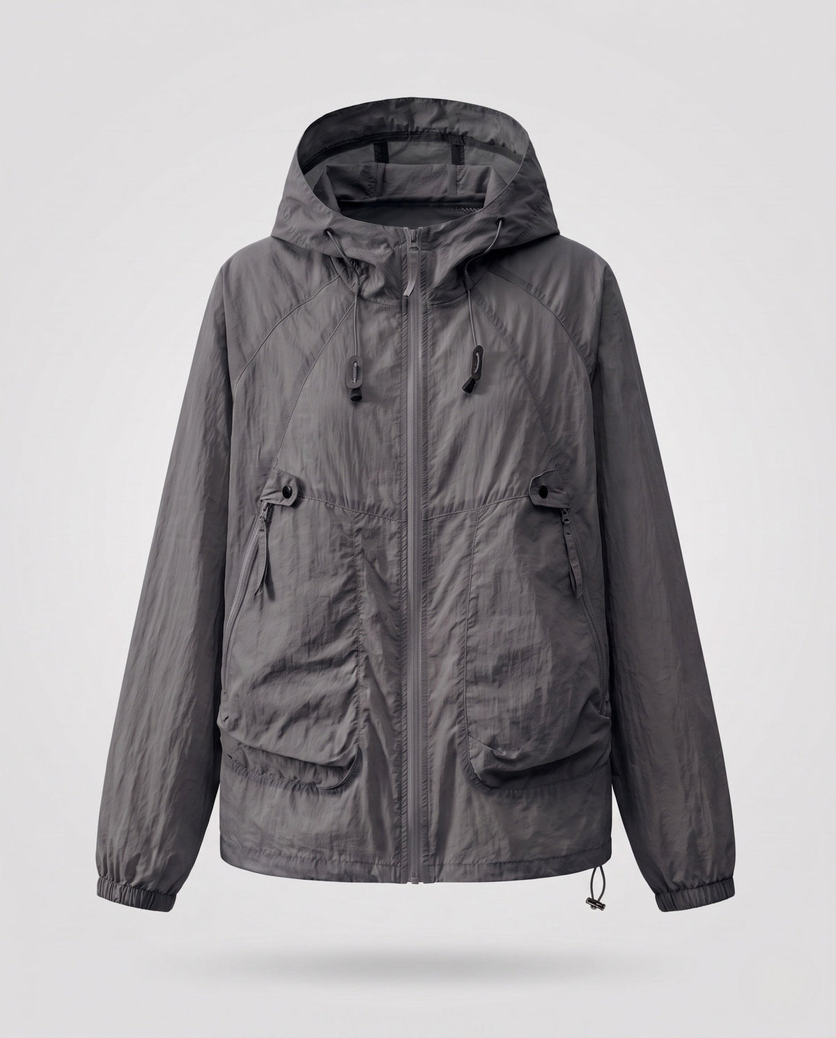 Women's lightweight windproof hooded jacket with drawstring and generous pockets All Fashion - product shot