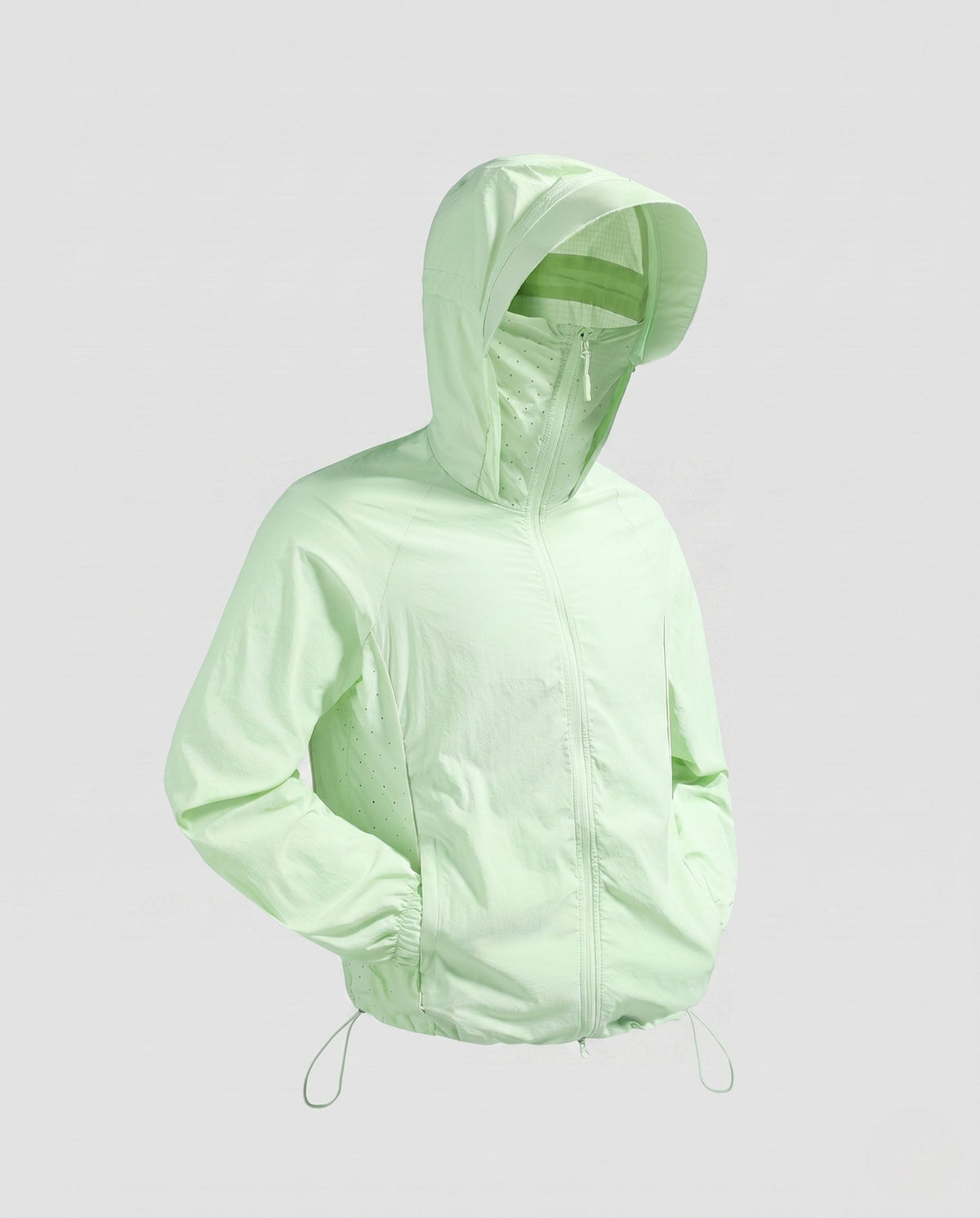 Women's nan multifunctional running and travel jacket with integrated face shield and ventilation perforations All Fashion - product shot