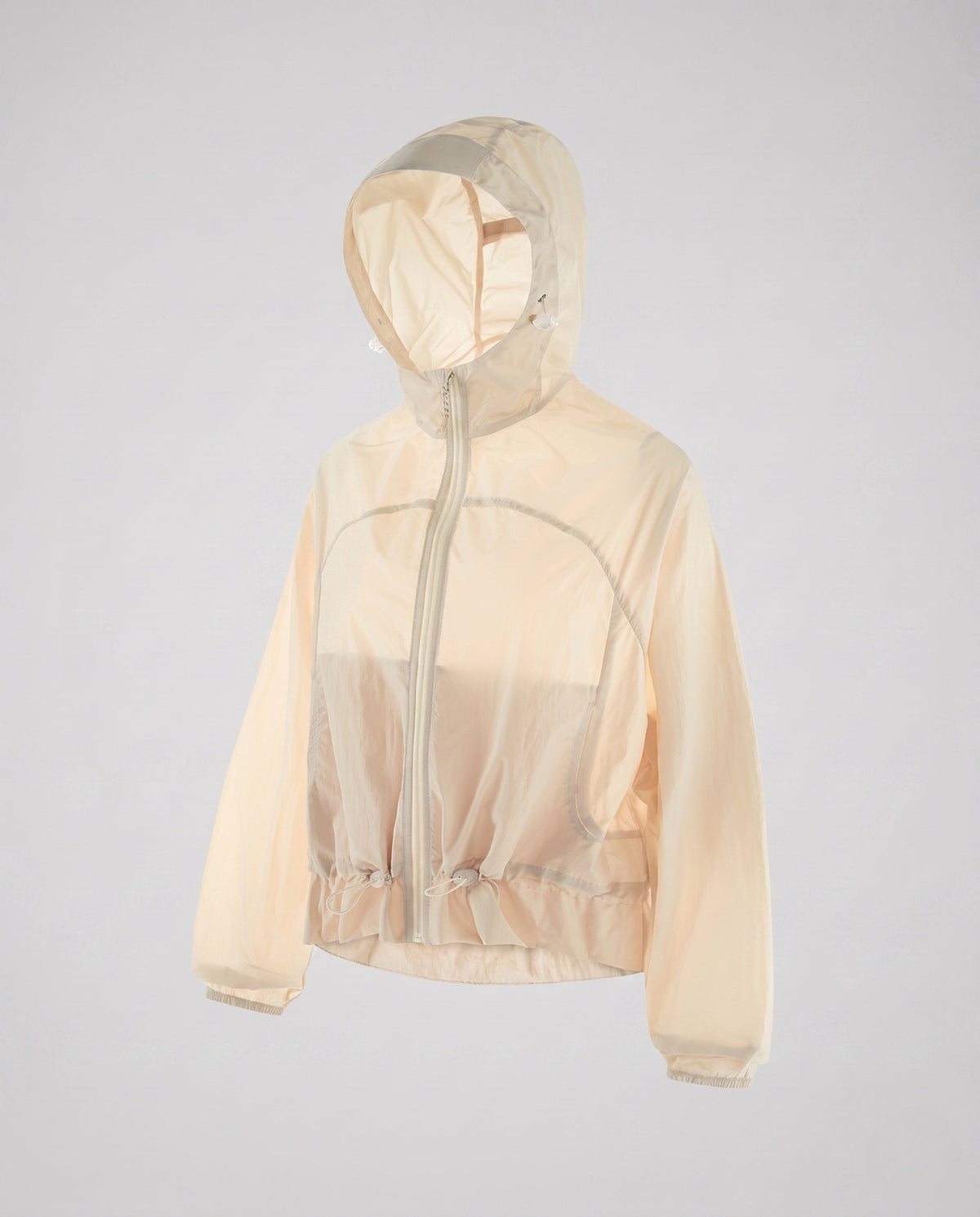Women's nano ultralight hooded jacket wind- and water-repellent with adjustable hem All Fashion - product shot