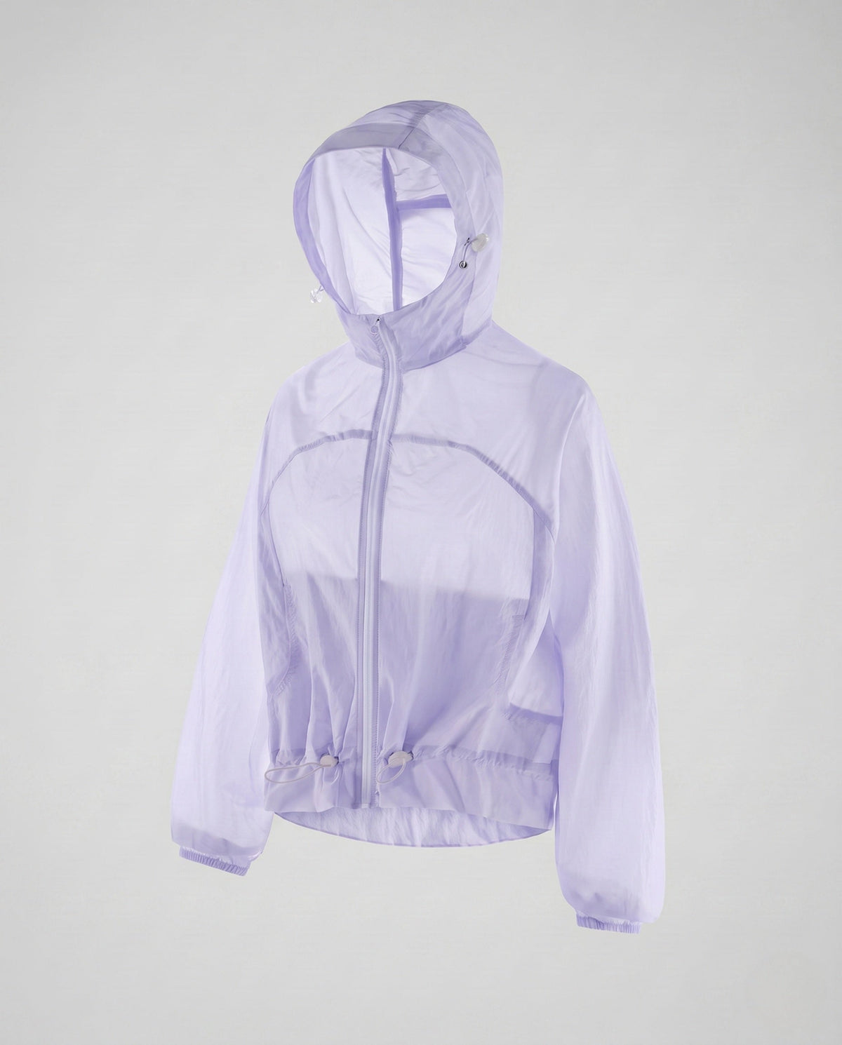 Women's nano ultralight hooded jacket wind- and water-repellent with adjustable hem All Fashion - product shot