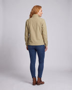 Women's ultra-light travel jacket with stand-up collar, concealed zipper and two zippered pockets All Fashion - back view