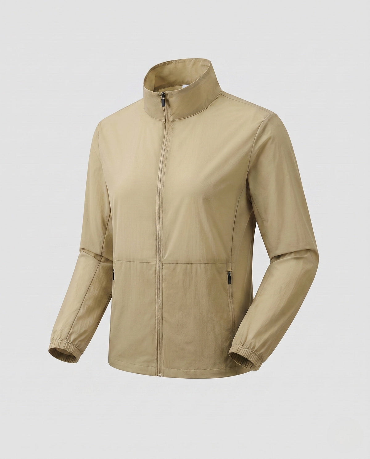 Women's ultra-light travel jacket with stand-up collar, concealed zipper and two zippered pockets All Fashion - product shot