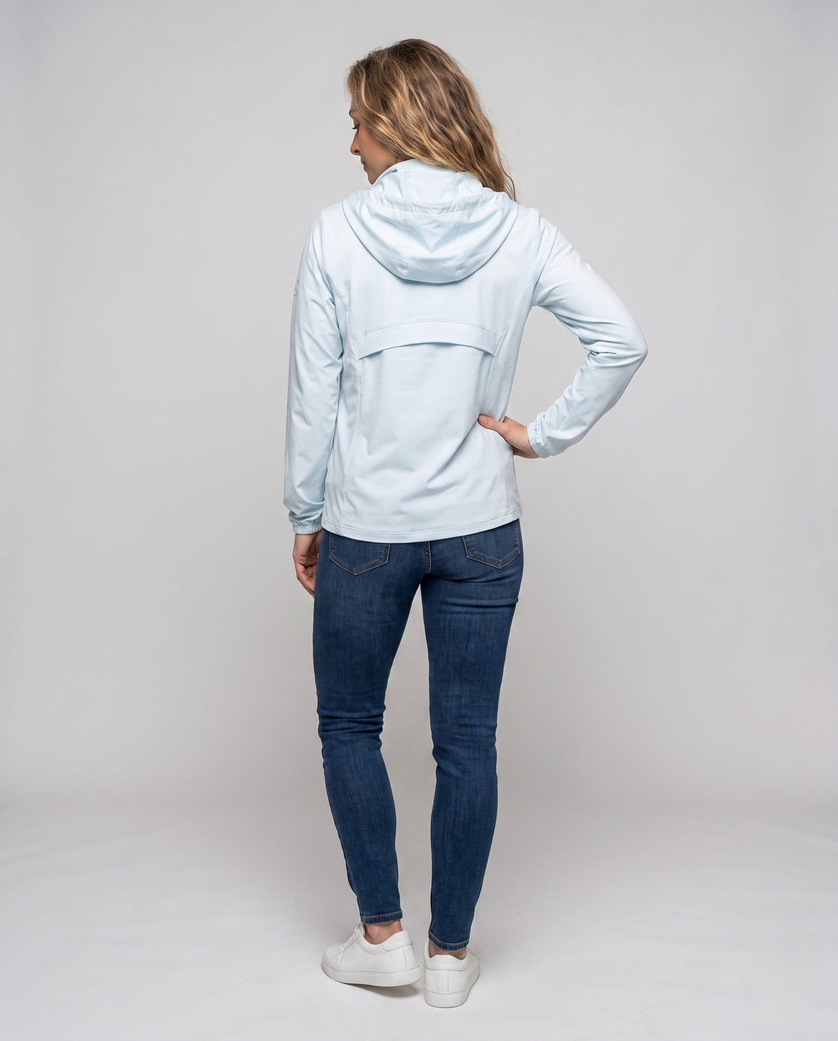 Unisex nan lightweight UV protection hoodie jacket with full zipper All Fashion - back view