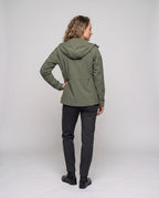 Unisex nan lightweight water-repellent hooded jacket with breathable softshell and concealed zipper All Fashion - back view