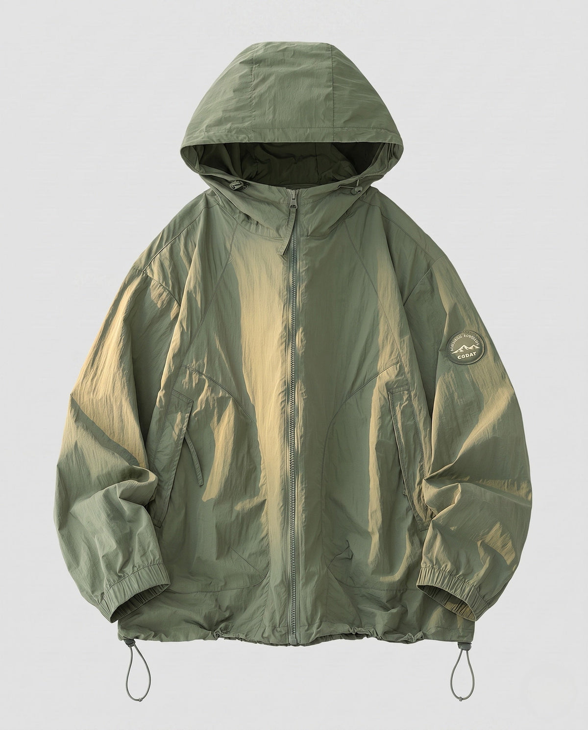 Unisex nan lightweight windproof hooded jacket in oversized cut with adjustable hem All Fashion - product shot