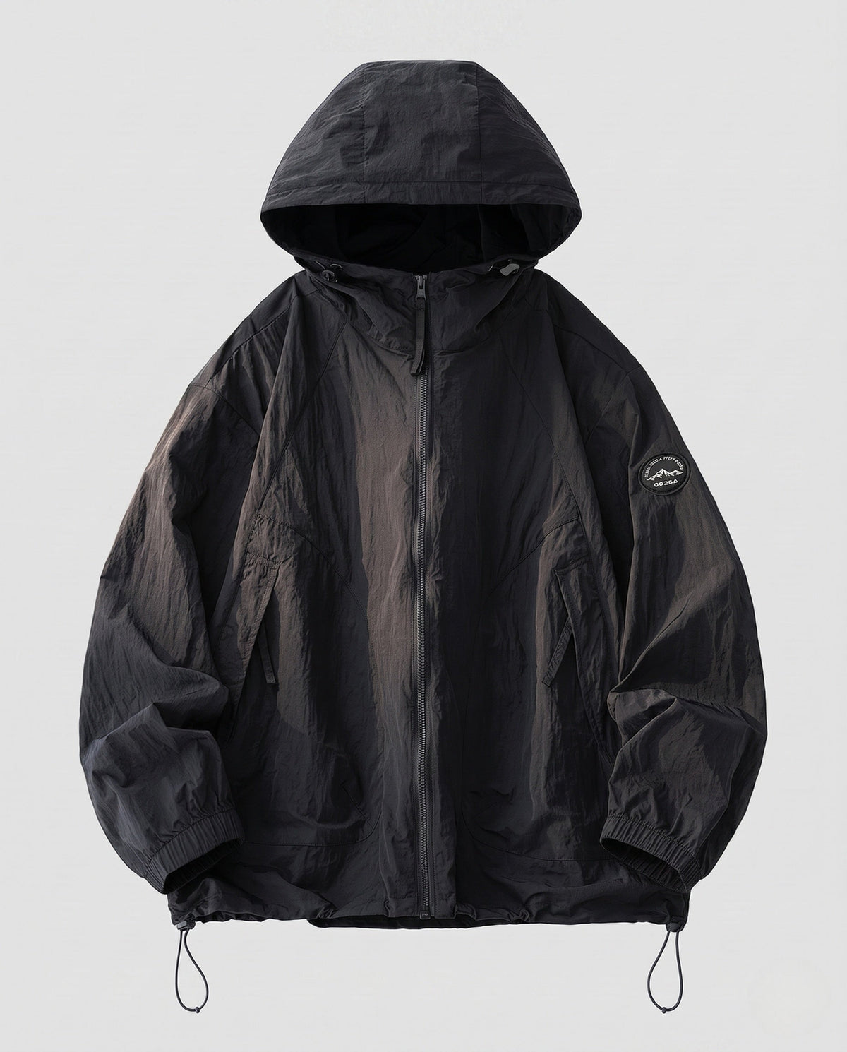 Unisex nan lightweight windproof hooded jacket in oversized cut with adjustable hem All Fashion - product shot
