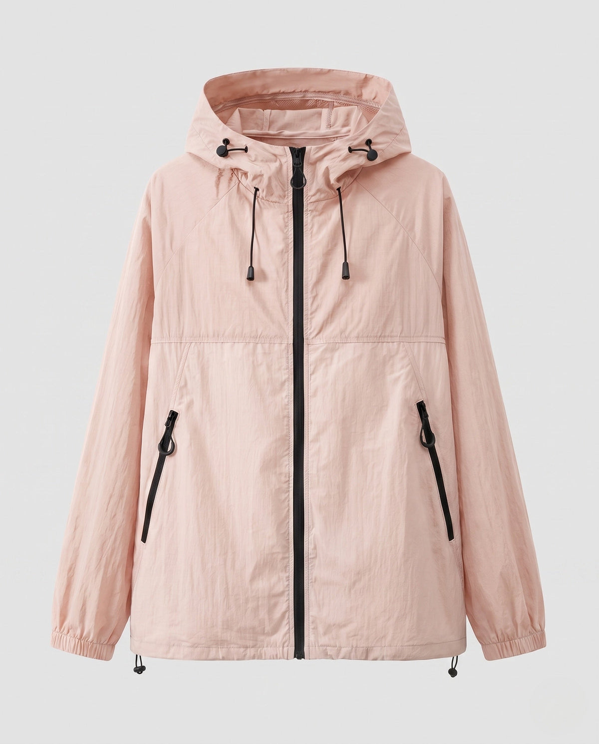 Unisex nan lightweight windbreaker with hood, water-repellent polyester-nylon blend and adjustable hem All Fashion - product shot