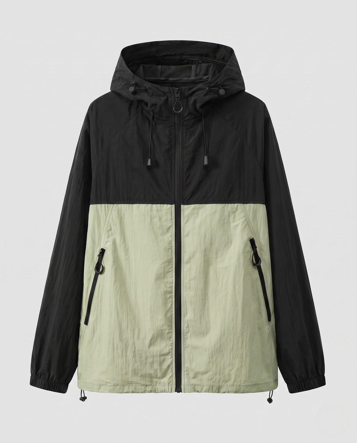 Unisex nan lightweight windbreaker with hood, water-repellent polyester-nylon blend and adjustable hem All Fashion - product shot