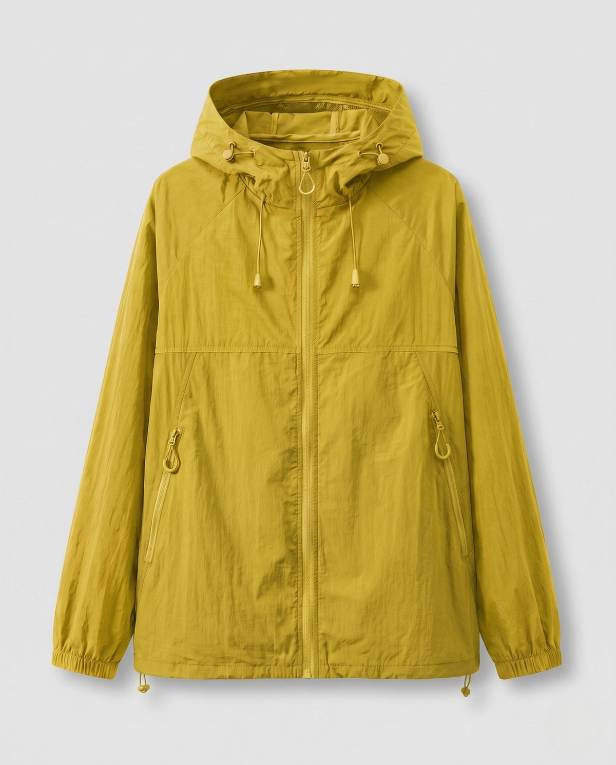 Unisex nan lightweight windbreaker with hood, water-repellent polyester-nylon blend and adjustable hem All Fashion - product shot