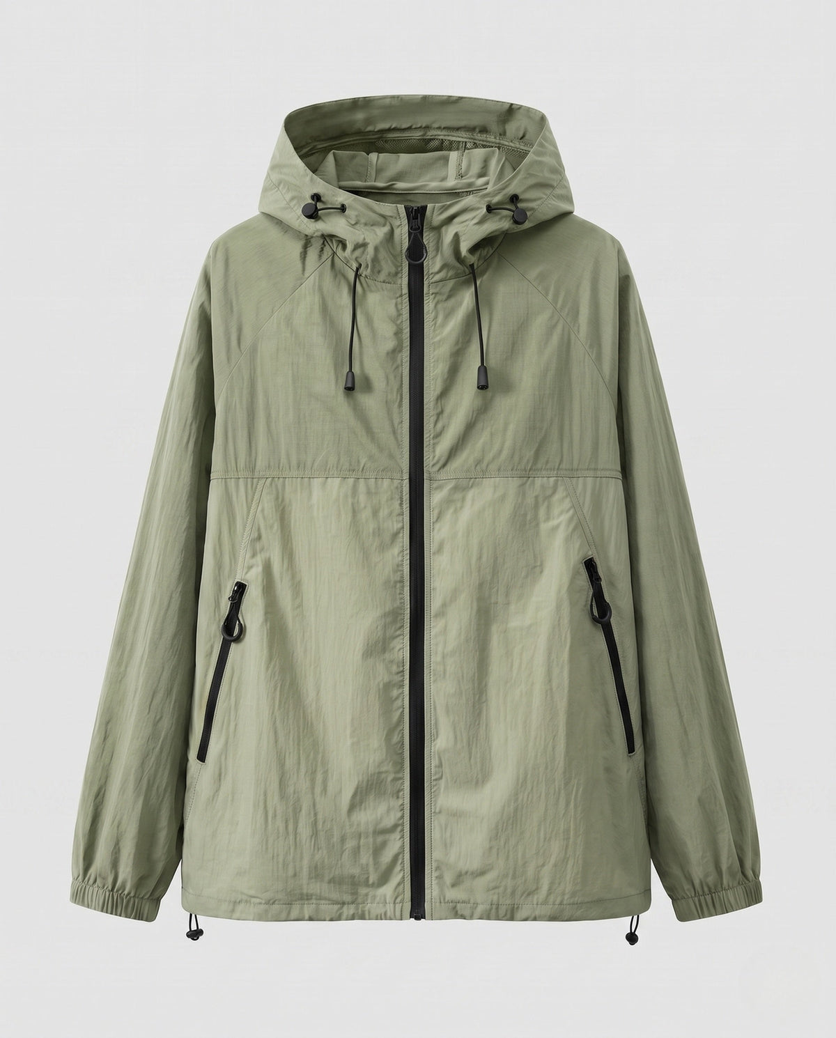 Unisex nan lightweight windbreaker with hood, water-repellent polyester-nylon blend and adjustable hem All Fashion - product shot
