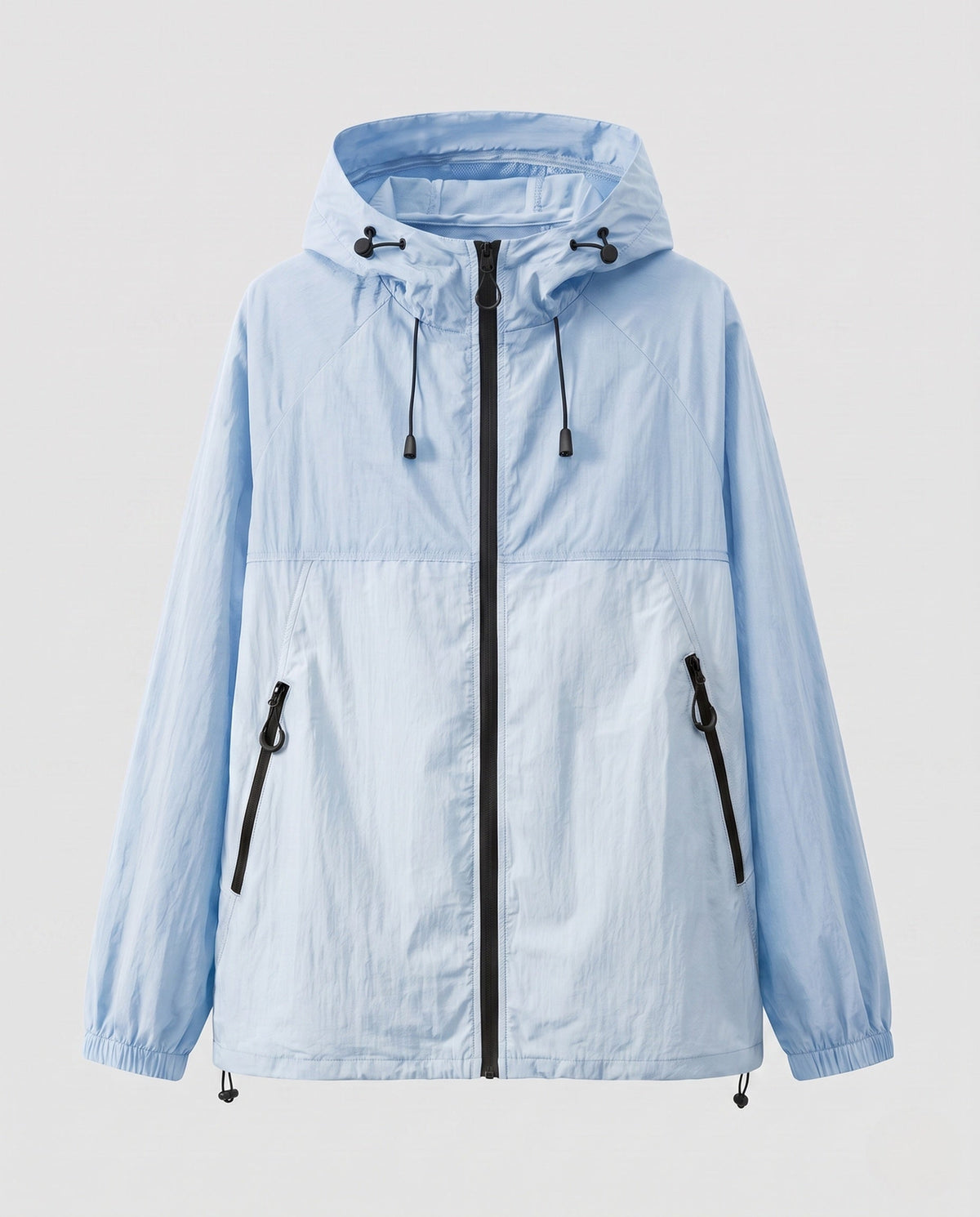 Unisex nan lightweight windbreaker with hood, water-repellent polyester-nylon blend and adjustable hem All Fashion - product shot