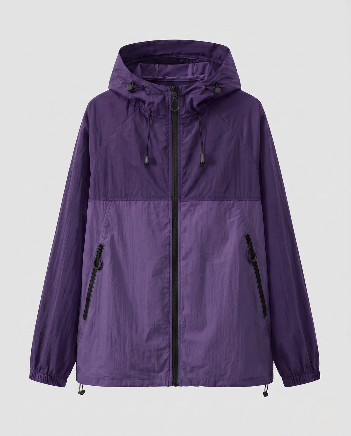 Unisex nan lightweight windbreaker with hood, water-repellent polyester-nylon blend and adjustable hem All Fashion - product shot