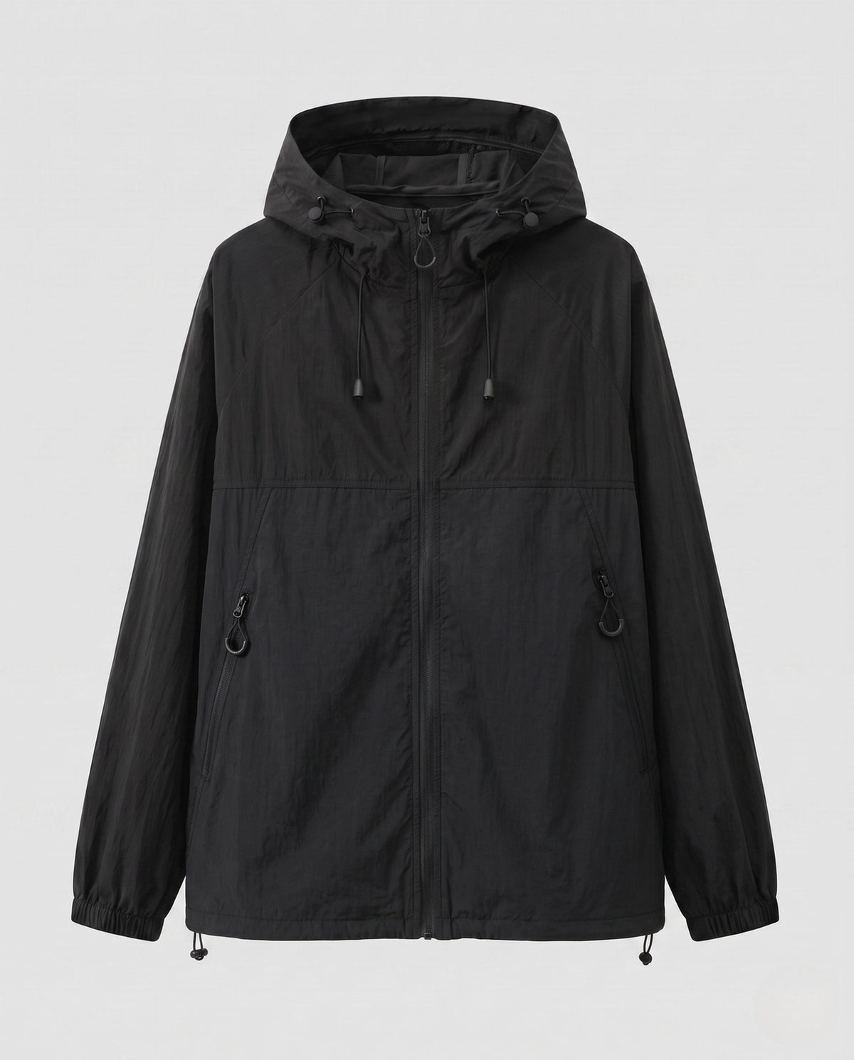 Unisex nan lightweight windbreaker with hood, water-repellent polyester-nylon blend and adjustable hem All Fashion - product shot