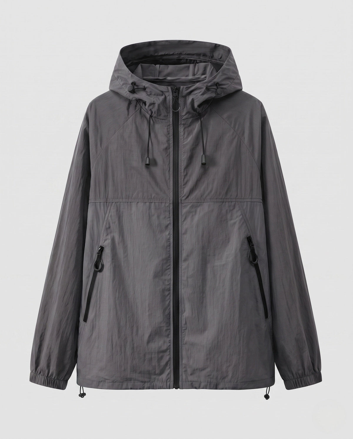 Unisex nan lightweight windbreaker with hood, water-repellent polyester-nylon blend and adjustable hem All Fashion - product shot